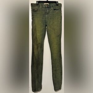 Free People skinny jeans dyed green black size 26